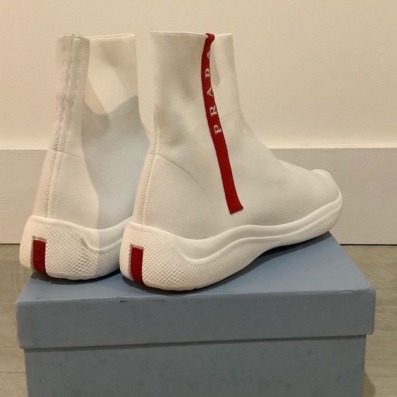 Prada Stretch High-Top Sneakers - Picture 4 of 6